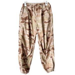 American Eagle Cargo Pants Women's Medium Beige Camouflage Camo Parachute Baggy